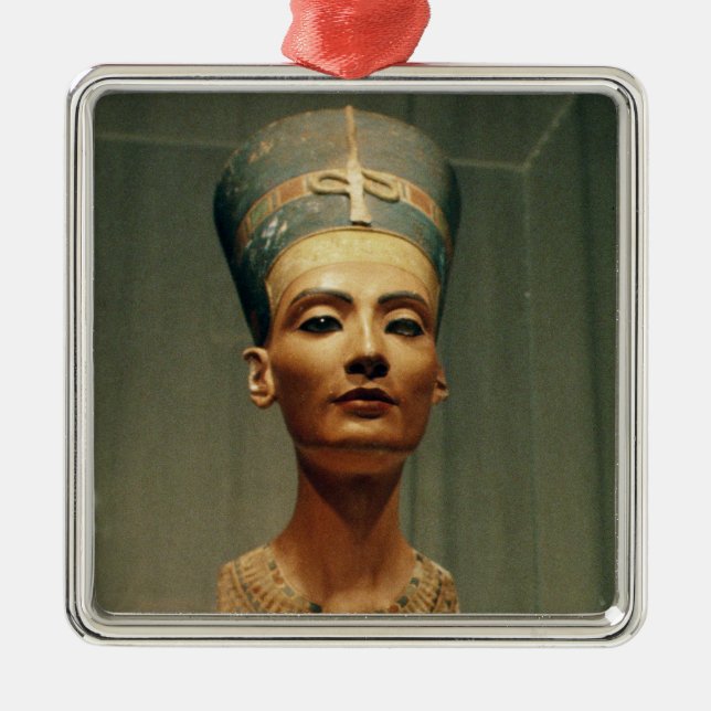 Bysten av drottningen Nefertiti, beklär beskådar Julgransprydnad Metall (Framsidan)