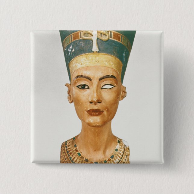 Bysten av drottningen Nefertiti, beklär beskådar, Knapp (Framsida)