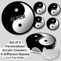 Byt ALL Namn, Yin Yang Black White Set 4 Round