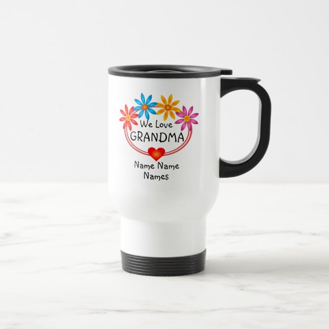 Byt ALLA Namn Grandma Kids Namn Flower Heart Resemugg (Höger)