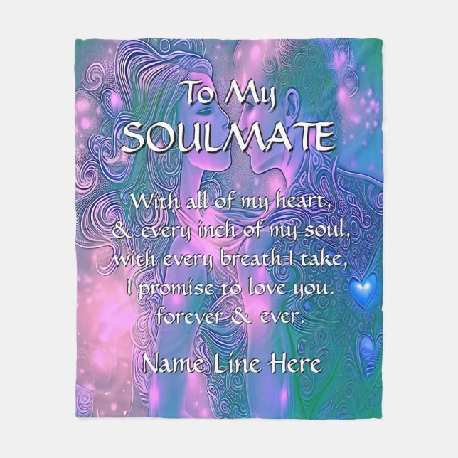 Byt ALLA texter till min själkamrat i Kärlek till  Fleecefilt (Framsidan)