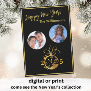 Byt år för Gott nytt år 2-fotokökort Inbjudningar