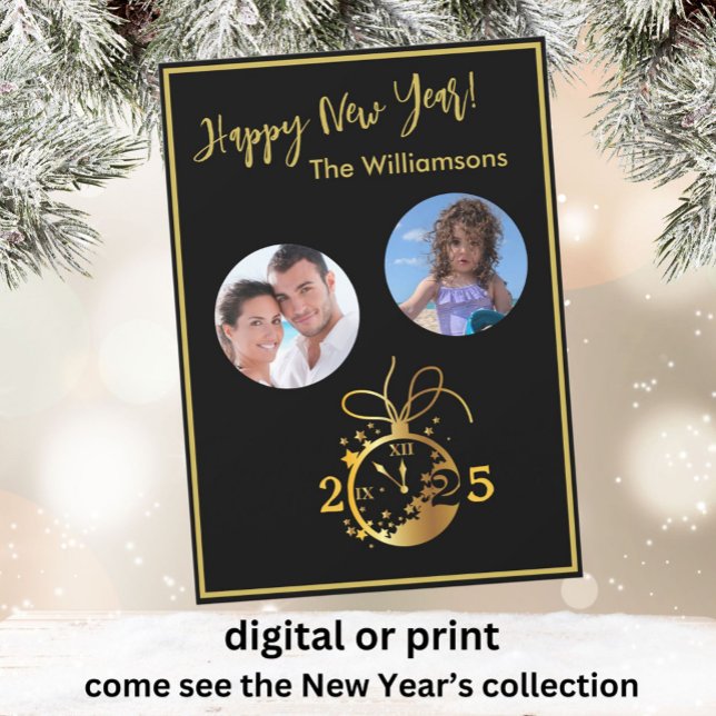 Byt år för Gott nytt år 2-fotokökort Inbjudningar (Skapare uppladdad)