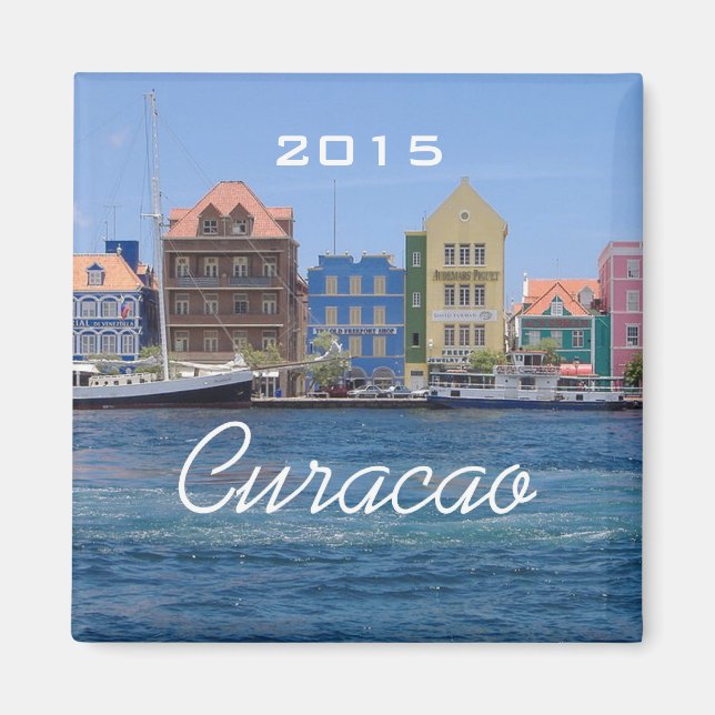 Byt årligt mot Curacao Travel Seaside Fridge Magne Magnet (Framsidan)
