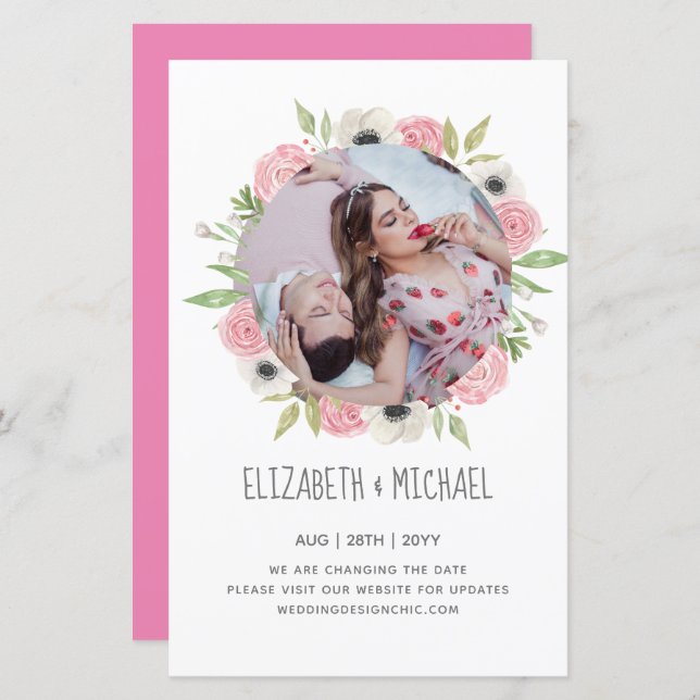 Byt datum Blommigt andedräkt med snabbaste FOTO (Fram/baksida)