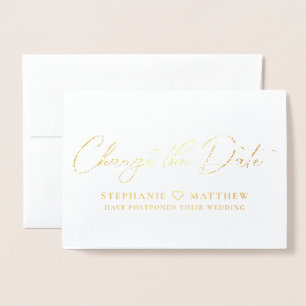 Byt datum Elegant Script-teckensnitt Folierat Kort