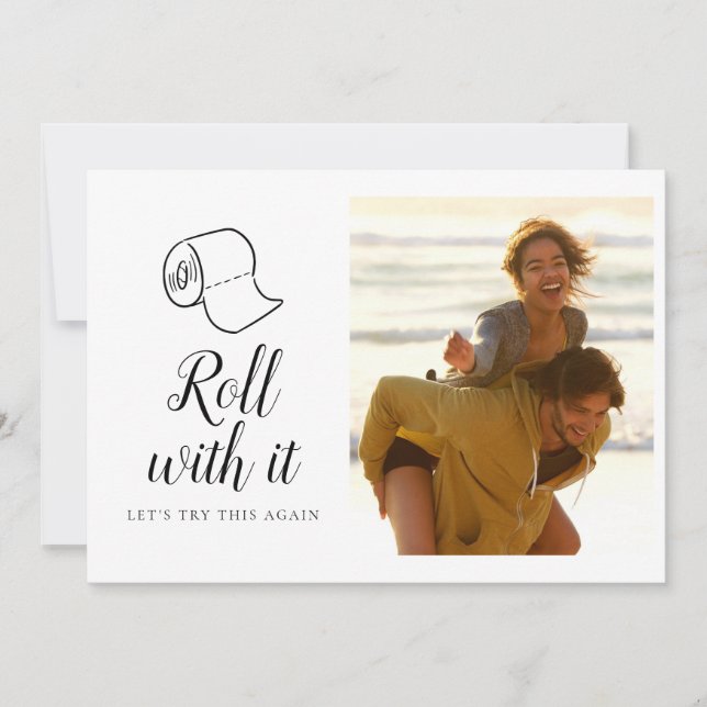 Byt datum för uppskjuten bröllopsbild spara datumet (Framsida)