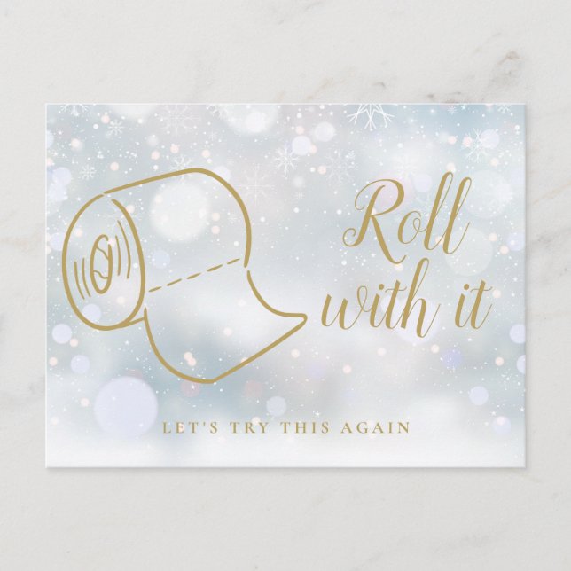 Byt datum Ny plan firande Vinter Meddelande Vykort (Framsida)