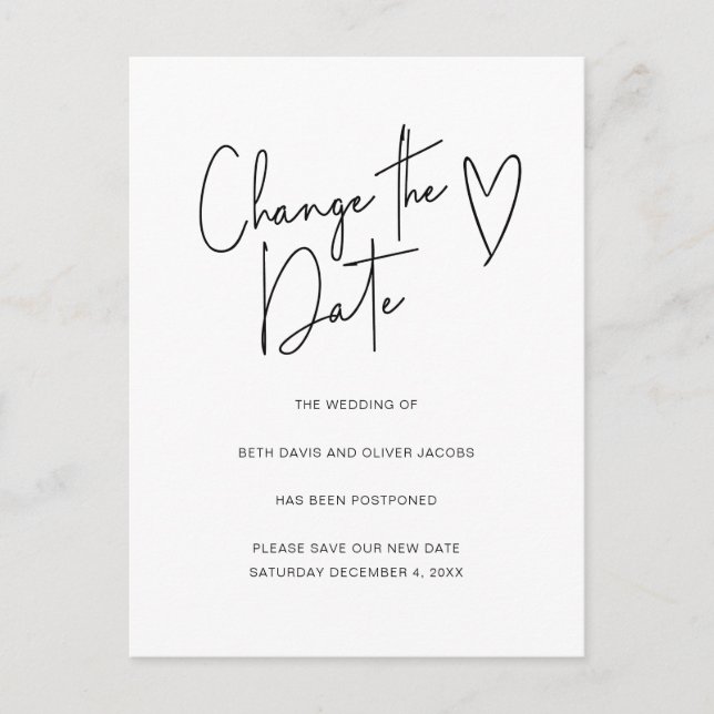 Byt datum Planändring Enkel inbjudan (Framsida)