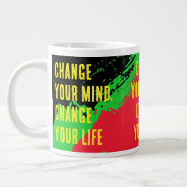 Byt ditt sinne, byt ditt liv (Rd/GRN/BLK) Jumbo Mugg