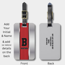 Byt första tillägg till Namn Silver Grått Red Stru Bagagebricka