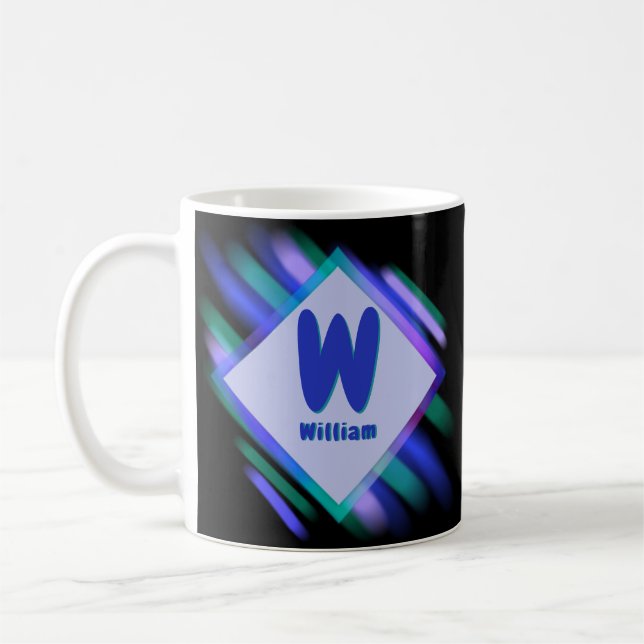 Byt initial, mjuk färg - W X Y Z Kaffemugg (Vänster)