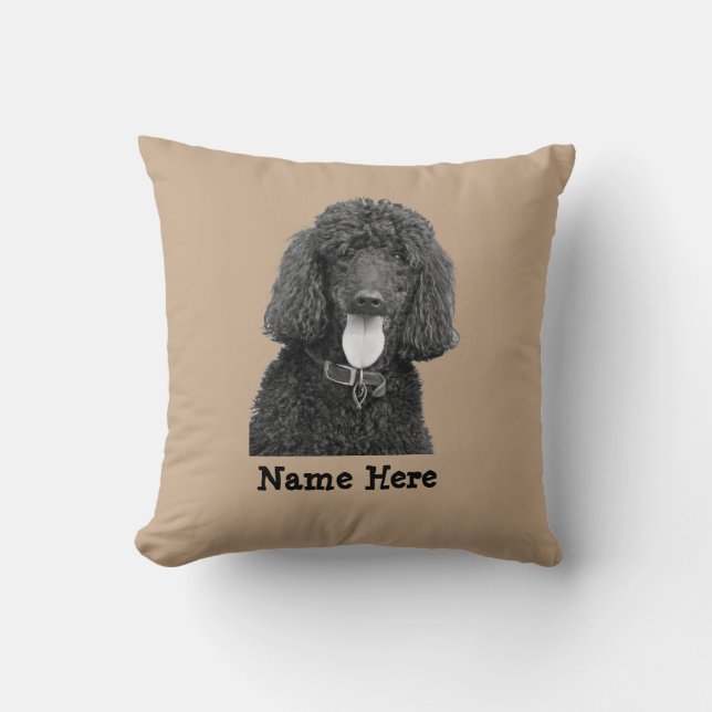 Byt namn Egen fototext - Pudel Hund Kudde (Framsida)