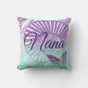 Byt Namn Grandmor Lila Swirl & Butterfly Kudde