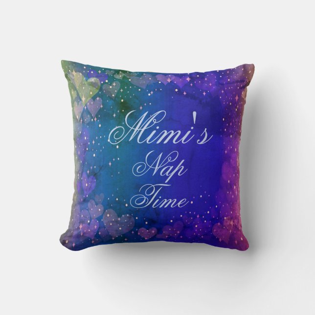 Byt Namn Mimis Nap Time för farmor Nana Kudde (Framsida)