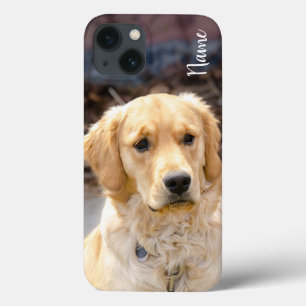 Byt namn på hund Golden Retriever på telefonväskan