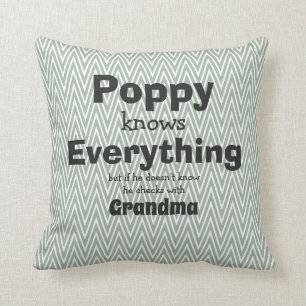 Byt Namn Poppy vet allt - mormor Kudde
