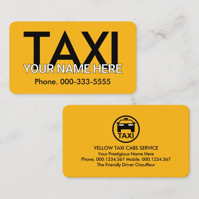 Byt namn taxi service  visitkort (Fram/baksida)