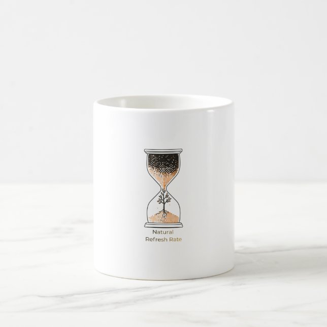 Byt pixlar mot kronblad - Minimalistisk timglasill Kaffemugg (Center)
