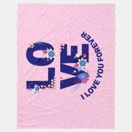 Byt text I KÄRLEK Rosan Vita stjärnor Fleecefilt