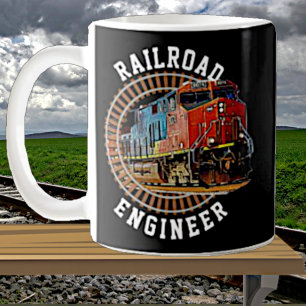 Byt text Järnväg Ingenjör Diesel Locomotive Kaffemugg