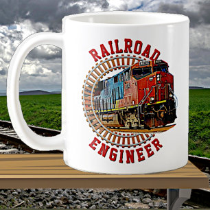Byt text Järnväg Ingenjör Diesel Locomotive Kaffemugg