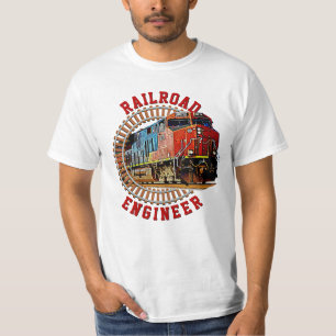 Byt text Järnväg Ingenjör Diesel Locomotive T Shirt