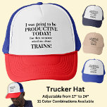 Byt text, kommer att bli produktiv i dag, Tåg Keps<br><div class="desc">Jag skulle vara produktiv i dag,  men någon frågade mig om Tåg! Se den här designen på andra produkter i min butik!</div>