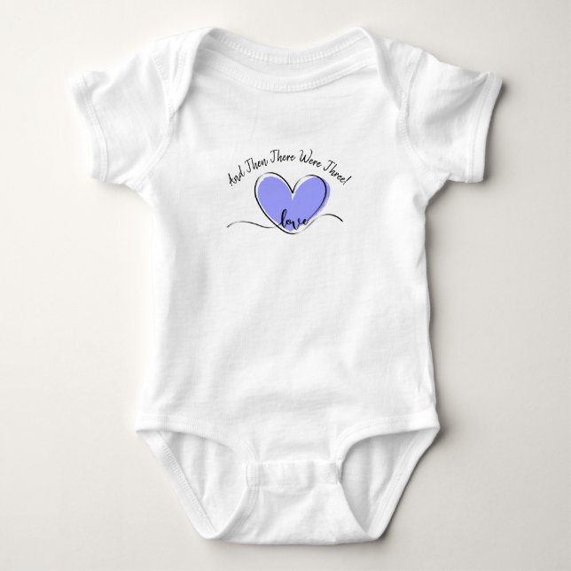 Byt text, och sedan fanns det tre! Blue Heart T Shirt (Framsida)