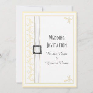 Byt till ett färg-vitt traditionellt bröllop inbjudningar