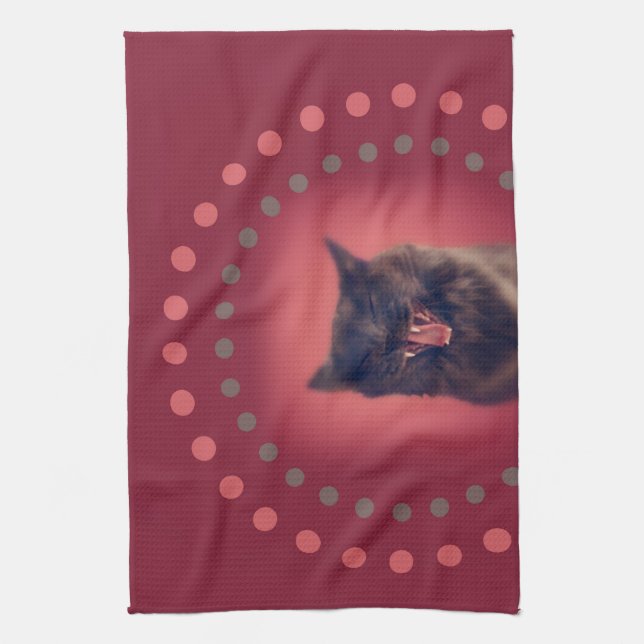 Byt ut ditt ansikte med en kattansiktehandduk kökshandduk (Vertikal)