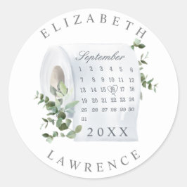 Byt ut Papprare roll-kalender för datumfyllningsve Runt Klistermärke