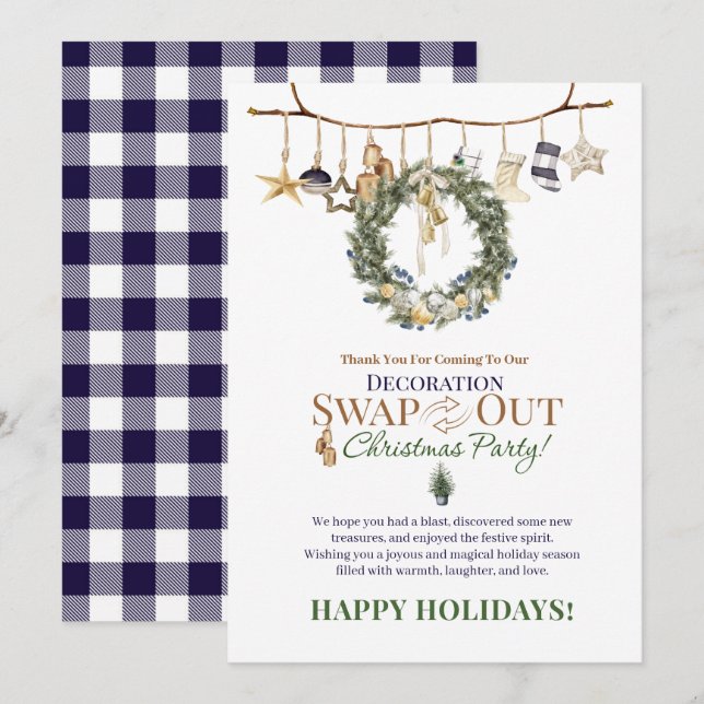 Byt ut Tack och julkort för dekoration (Fram/baksida)