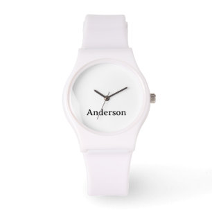 Byt ut text silikonrem vit armbandsur