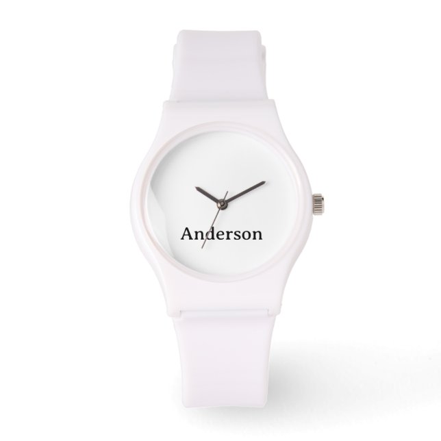 Byt ut text silikonrem vit armbandsur (Framsida)