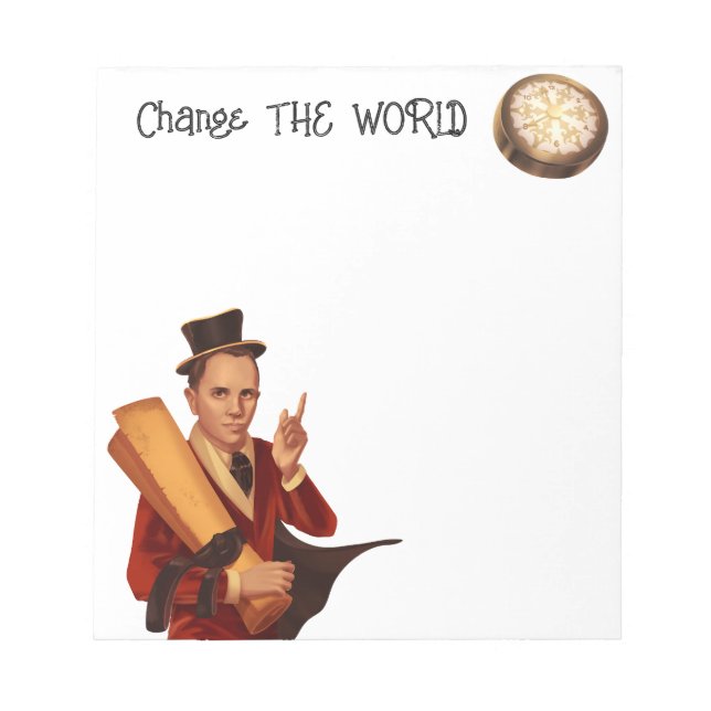 Byt Världen Steampunk Notisblock Anteckningsblock (Framsida)