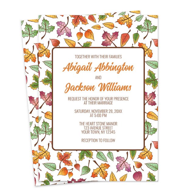 Byta Löv under bröllop Inbjudningar (Changing Leaves Fall Wedding Invitations from Artistically Invited on Zazzle.)