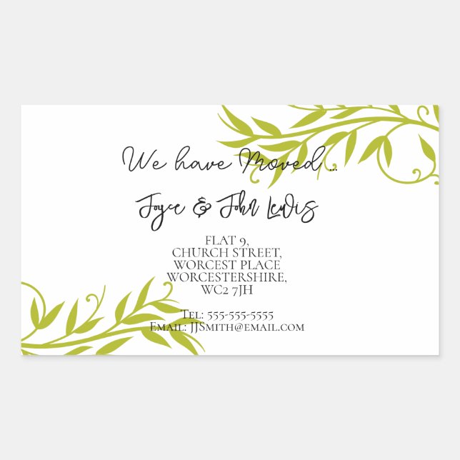 Byte av adress-dekal rektangulärt klistermärke (Framsida)