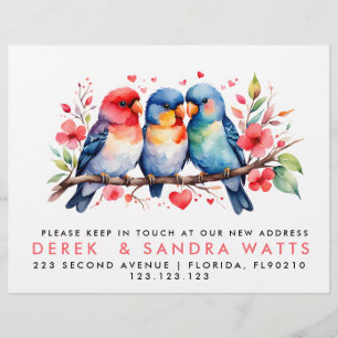 byte av adress, flyttat love birds reklamblad