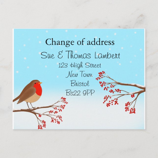 Byte av adress-julmas helg vykort (Framsida)