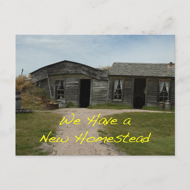 Byte av Adress-kort: Nytt Homestead Meddelande Vykort (Framsida)