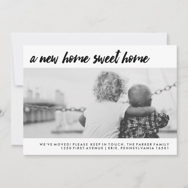 Byte av Adress | Modern familjefoto Meddelande (Framsida)