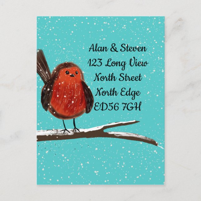 Byte av adress Robin om gren Vykort (Framsida)