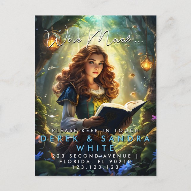 Byte av adress som vi har flyttat meddelande vykort (Framsida)