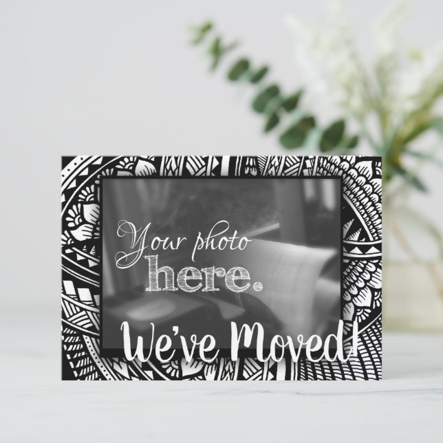 Byte av Adress Vi Flyttat uppvärmning av blomsterh Meddelande (Stående Fram)