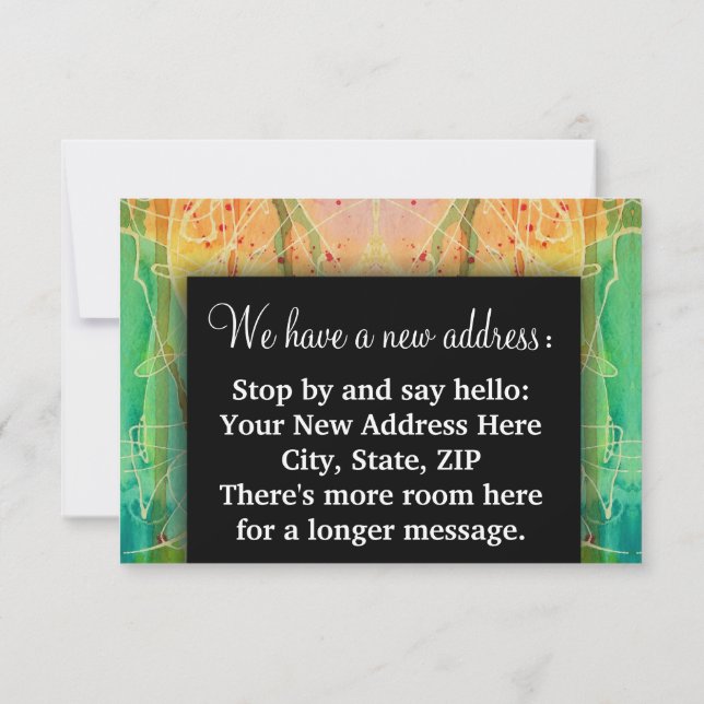 Byte av Adress Vi Flyttat uppvärmningsvälsignelse Meddelande (Baksida)