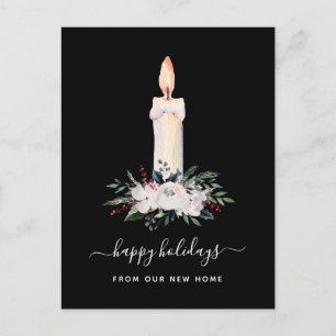Byte av Adress vid jul Blommigt Candle Helg Vykort