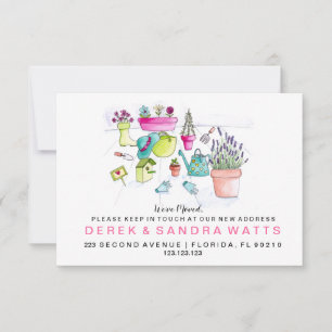 Byte av adresskort som vi har flyttat i trädgårdsm meddelande