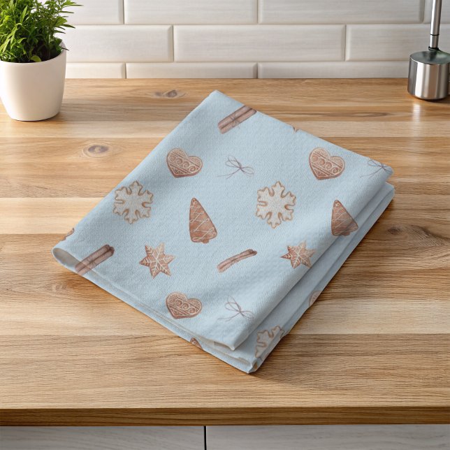 Byte av blå julkaka kökshandduk (Blue Christmas Cookie Kitchen Towel)