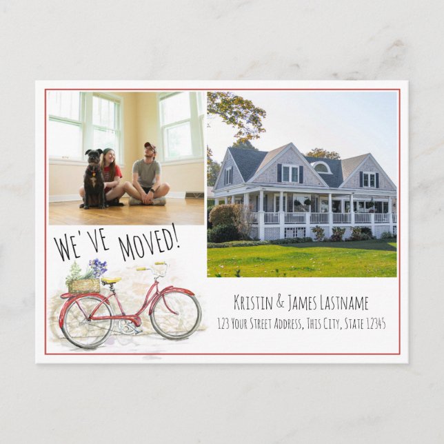 Byte av cykel i Adress med fotomeddelande Meddelande Vykort (Framsida)